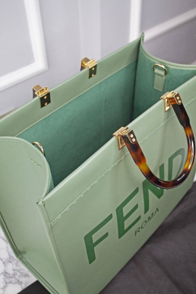 fendi canta yesil sunshine large tote ithal 40.5x35x21.5 cm