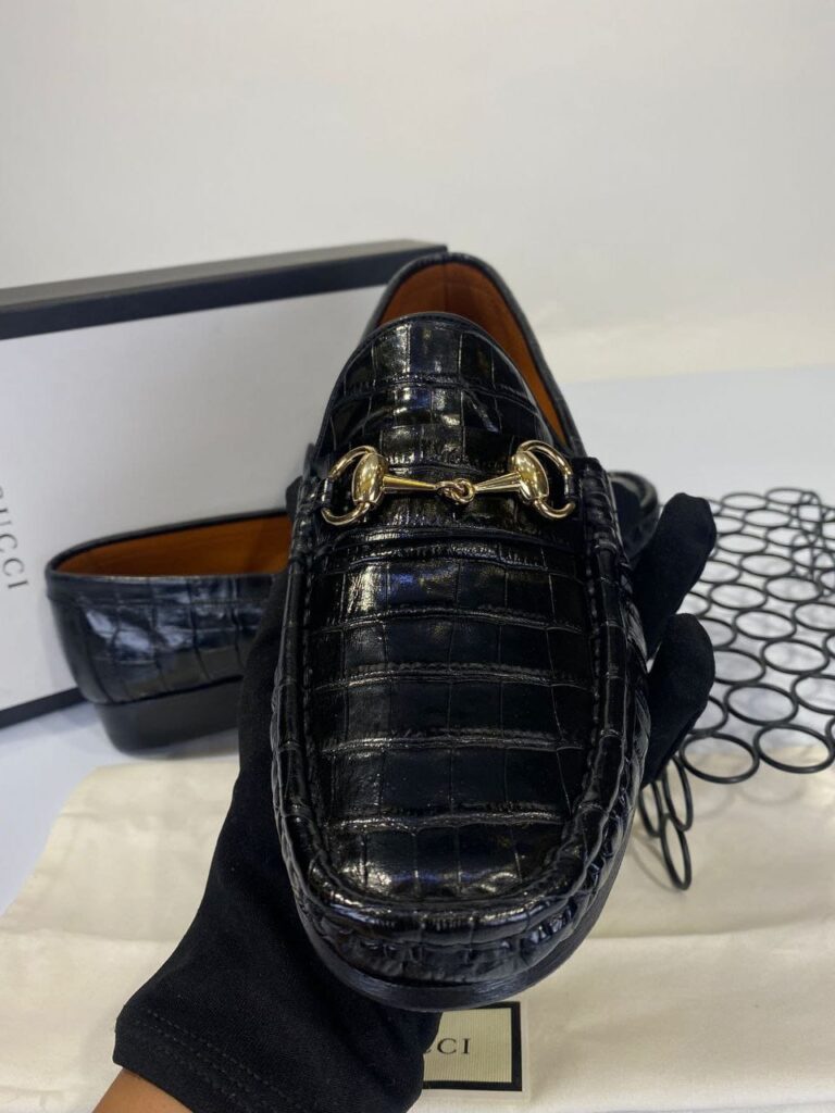 gucci ayakkabi erkek loafer crocco siyah