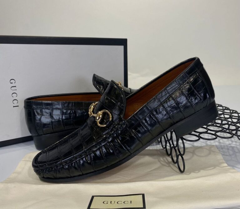 gucci ayakkabi erkek loafer crocco siyah