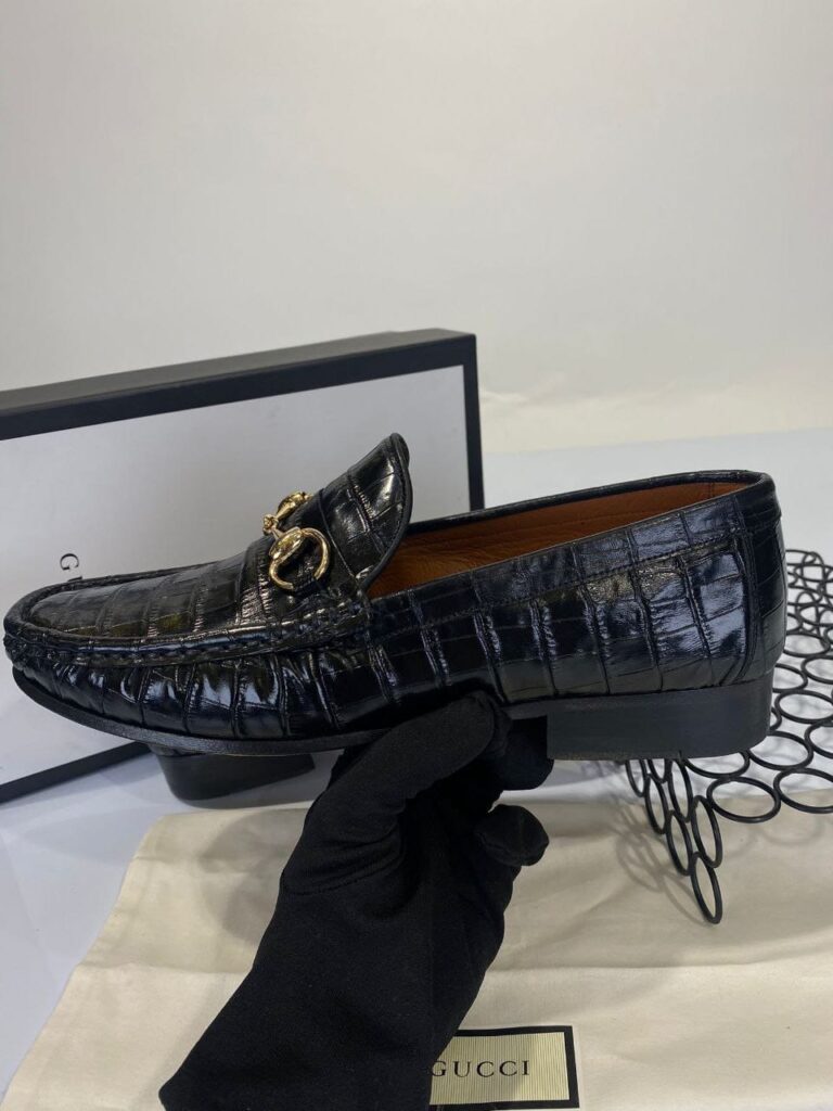 gucci ayakkabi erkek loafer crocco siyah