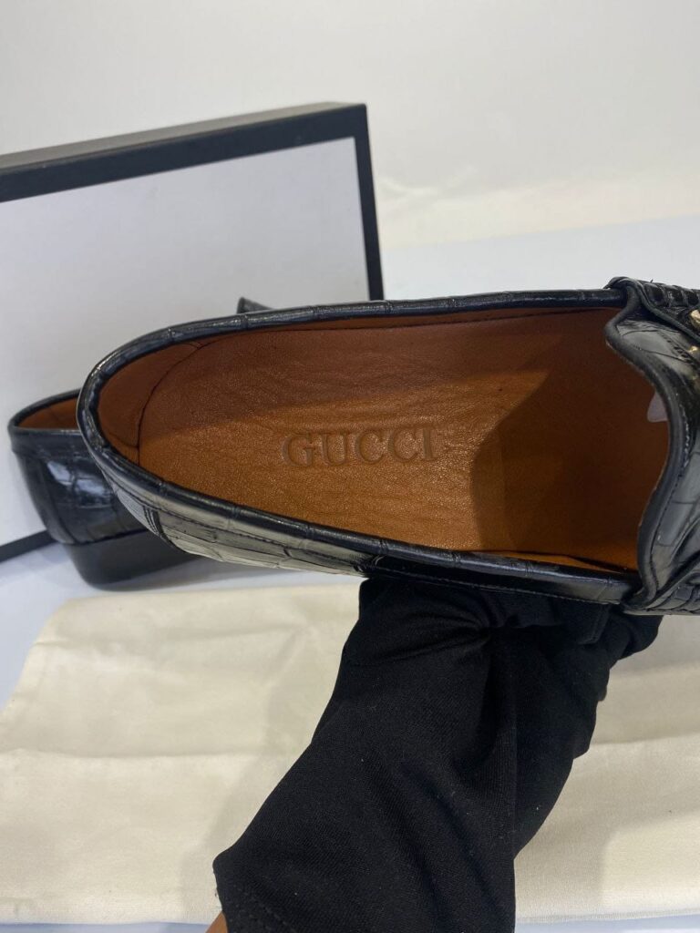 gucci ayakkabi erkek loafer crocco siyah