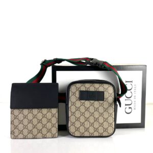 gucci canta erkek classic waist strap bel deri siyah ikili yanyana