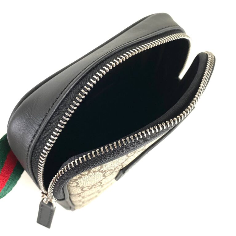 gucci canta erkek classic waist strap bel deri siyah ikili yanyana