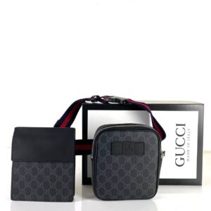 gucci canta erkek supreme waist strap bel deri siyah ikili yanyana