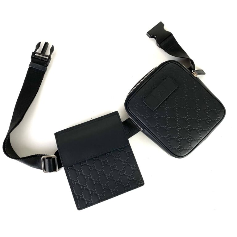 gucci canta erkek waist strap bel deri siyah ikili yanyana