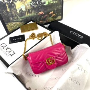 gucci canta nano marmont fusya pembe 17x12 cm