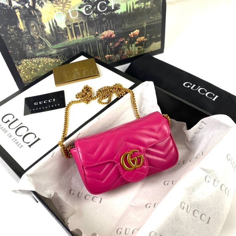 gucci canta nano marmont fusya pembe 17x12 cm