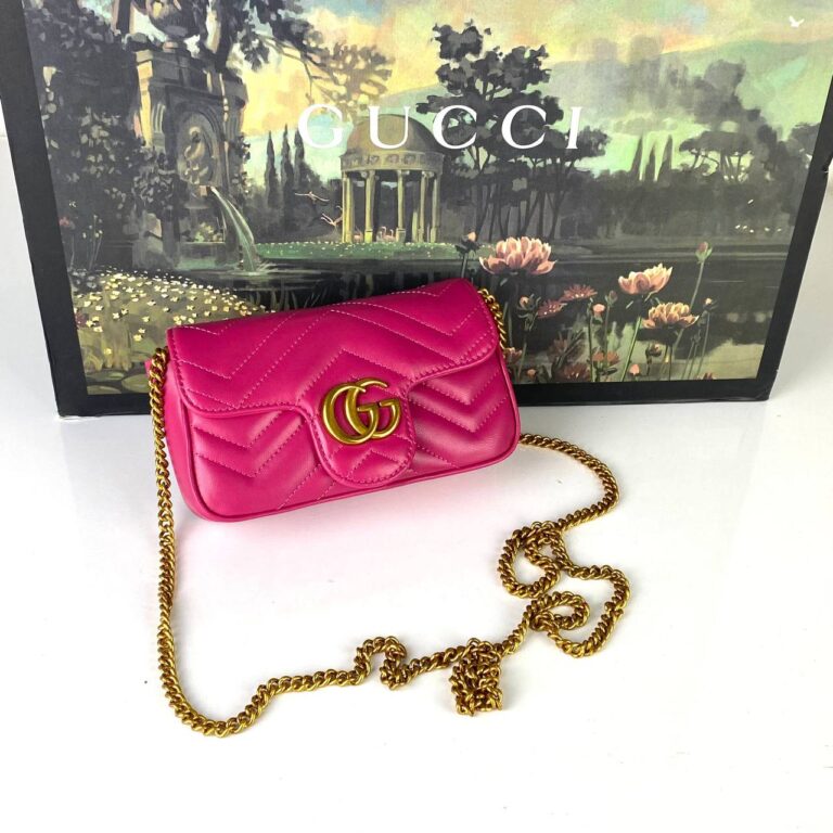 gucci canta nano marmont fusya pembe 17x12 cm