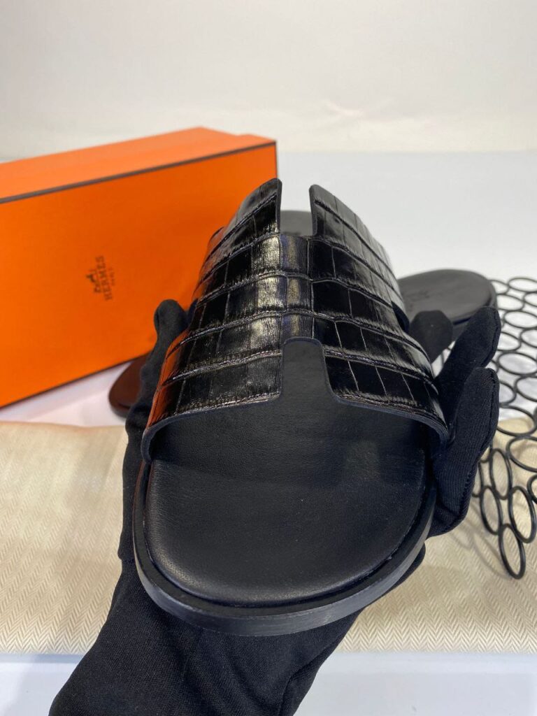 hermes terlik erkek siyah corocco
