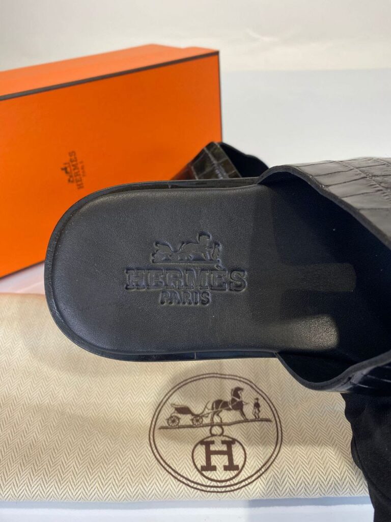 hermes terlik erkek siyah corocco