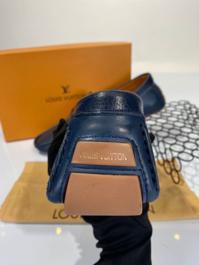 louis vuitton ayakkabi erkek loafer lacivert seritli