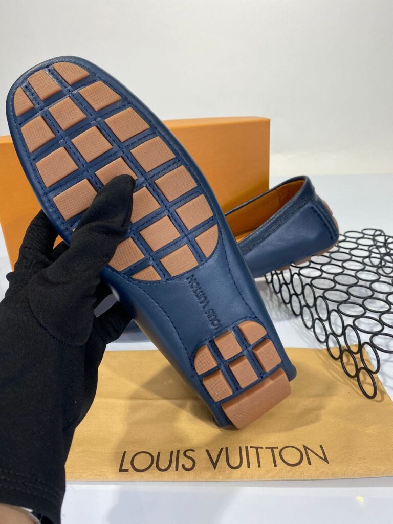 louis vuitton ayakkabi erkek loafer lacivert seritli