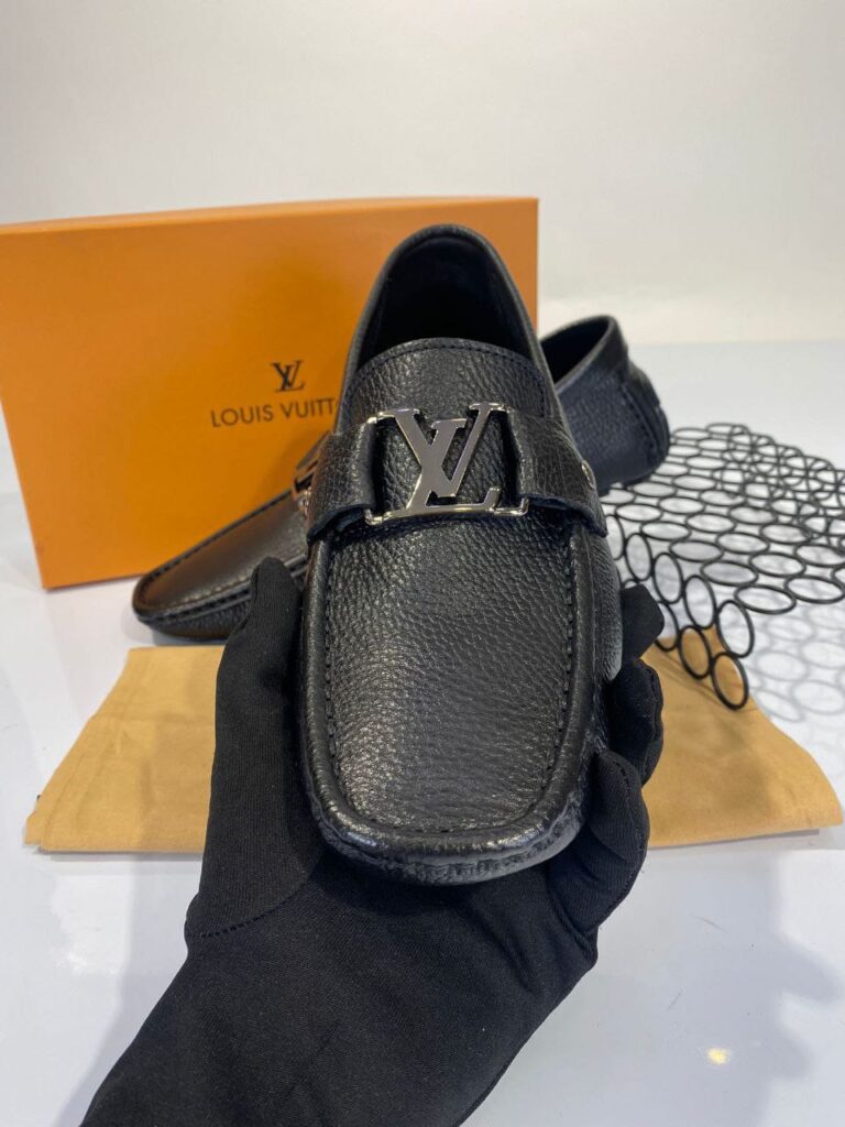 louis vuitton ayakkabi erkek loafer siyah metal