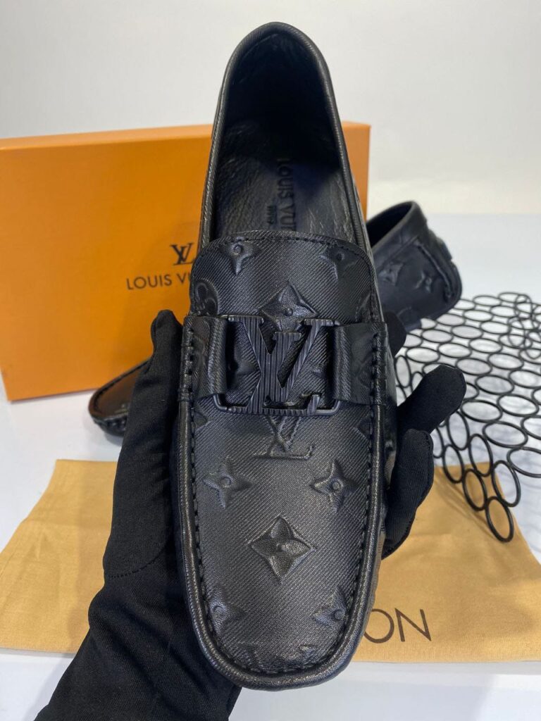louis vuitton ayakkabi erkek loafer siyah monogram