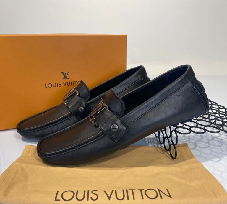 louis vuitton ayakkabi siyah duz erkek loafer