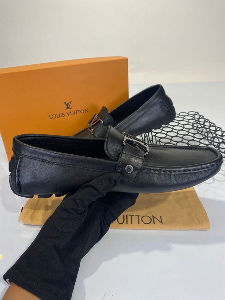 louis vuitton ayakkabi siyah duz erkek loafer