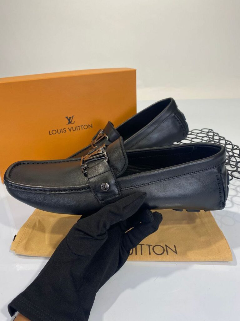 louis vuitton ayakkabi siyah duz erkek loafer