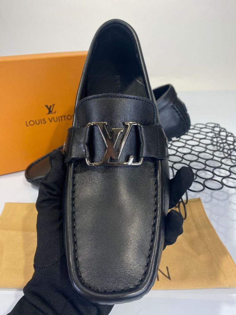 louis vuitton ayakkabi siyah duz erkek loafer