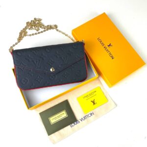 louis vuitton canta felice clutch lacivert 22x12 cm