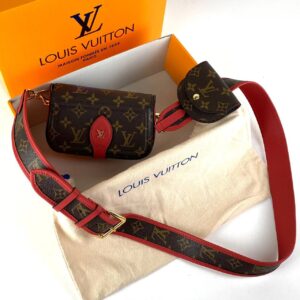 louis vuitton canta kahve monogram kirmizi officer 17x10 cm