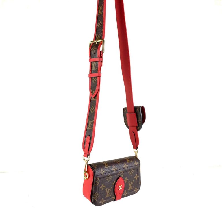 louis vuitton canta kahve monogram kirmizi officer 17x10 cm