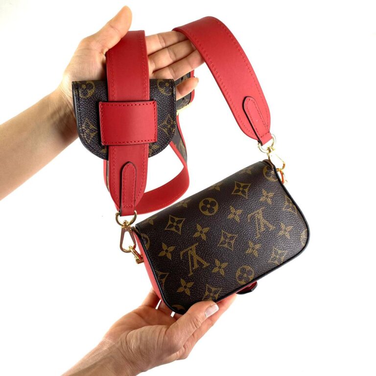 louis vuitton canta kahve monogram kirmizi officer 17x10 cm