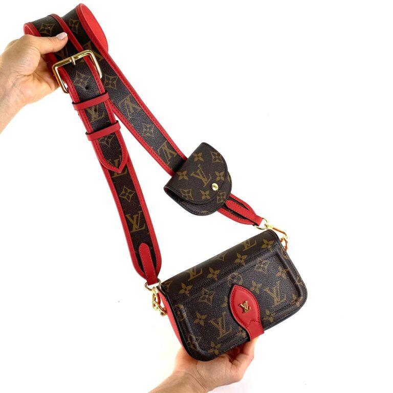 louis vuitton canta kahve monogram kirmizi officer 17x10 cm