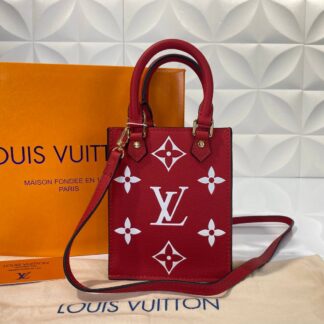 louis vuitton canta kirmizi sac plat 13x17 cm deri buyuk desen