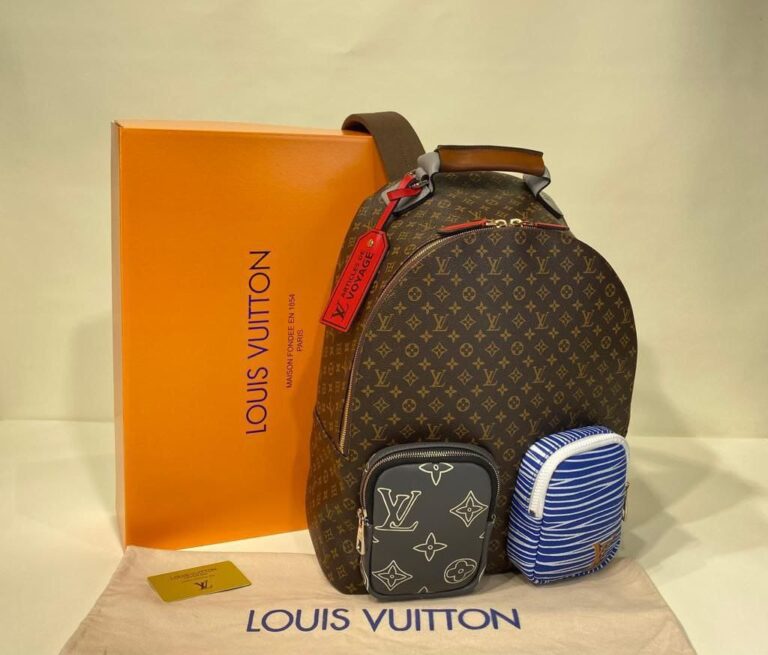 louis vuitton canta multipocket sirt kahve monogram 45x35 cm ithal vejital deri