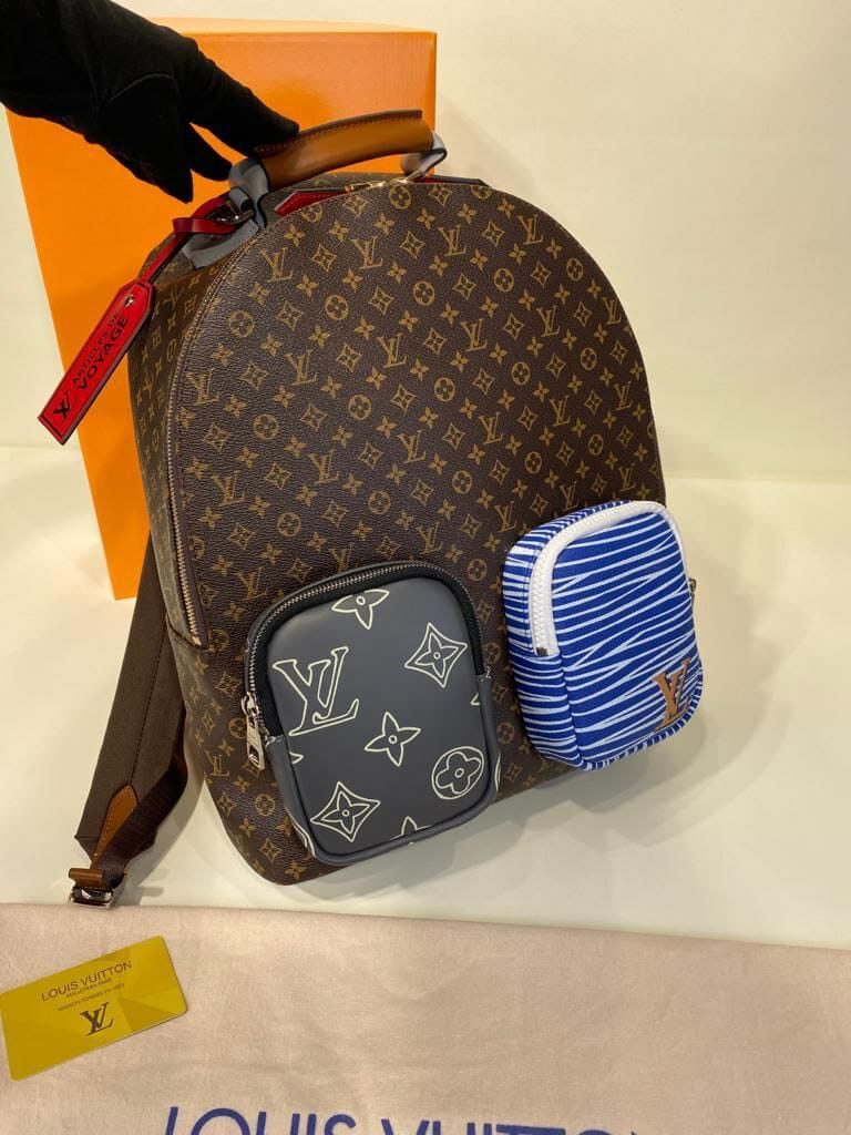 louis vuitton canta multipocket sirt kahve monogram 45x35 cm ithal vejital deri