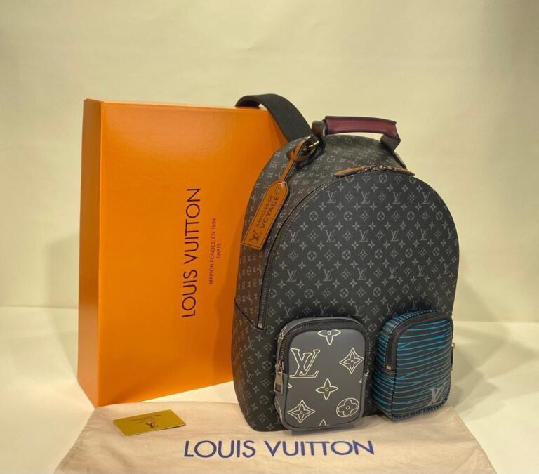 louis vuitton canta multipocket sirt siyah monogram 45x35 cm ithal vejital deri