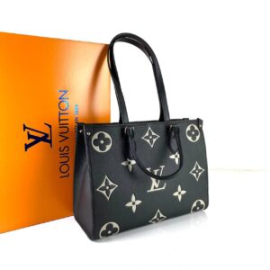louis vuitton canta onthego bicolour MM empriente orta boy siyah 35x27x14 cm
