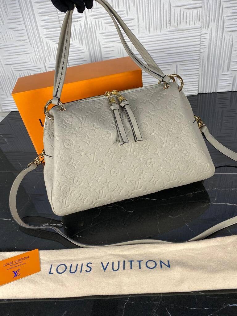louis vuitton canta pontheu gri hakiki deri 36x26 cm