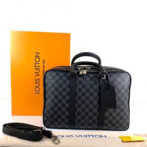louis vuitton canta siyah gri damier canvas icare travel evrak laptop 39x29x14 cm