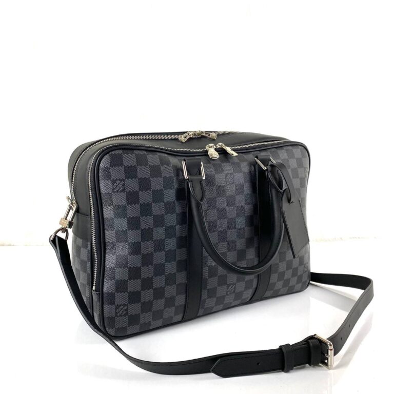 louis vuitton canta siyah gri damier canvas icare travel evrak laptop 39x29x14 cm