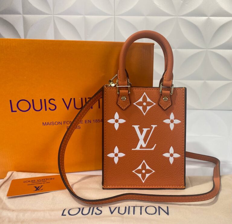 louis vuitton canta turuncu sac plat 13x17 cm deri buyuk desen