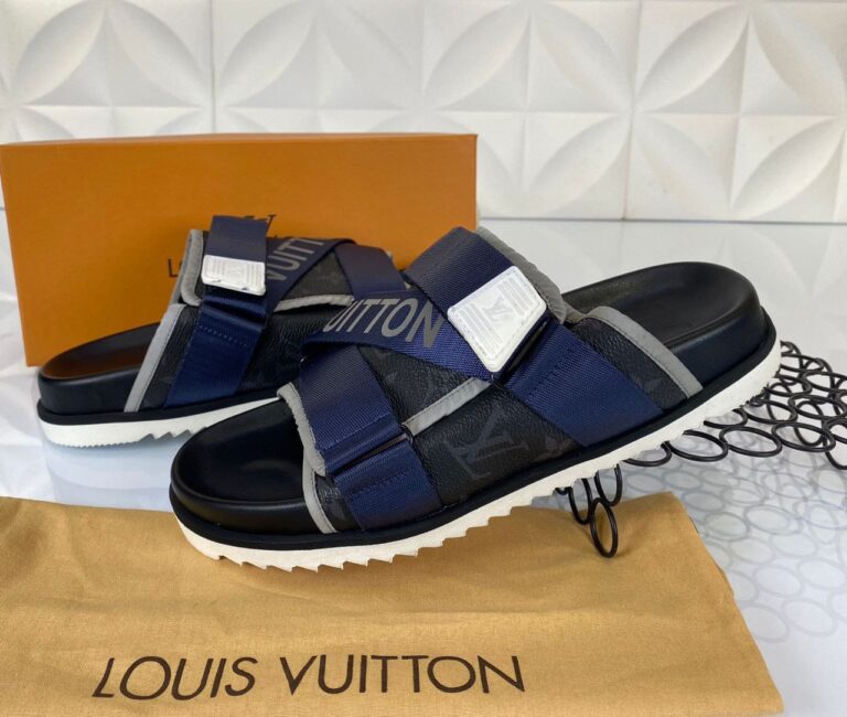 louis vuitton terlik erkek lacivert deri