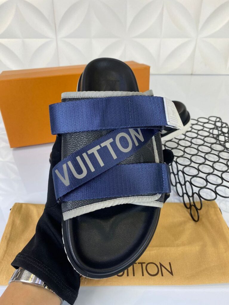 louis vuitton terlik erkek lacivert deri