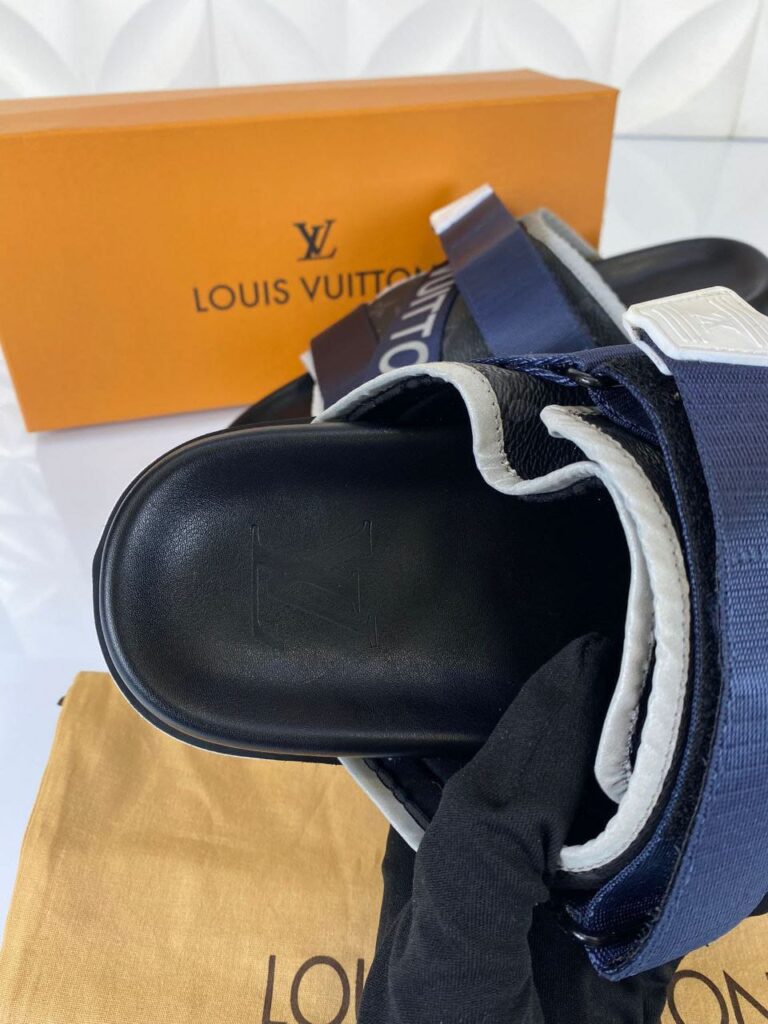louis vuitton terlik erkek lacivert deri