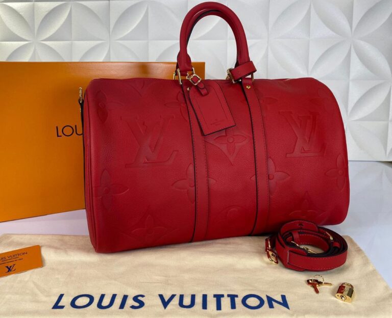 louis vuitton valiz kirmizi ithal keepall bandouliere 45 cm
