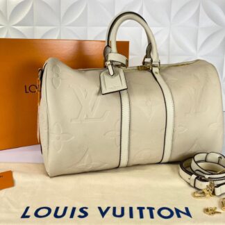 louis vuitton valiz krem ithal keepall bandouliere 45 cm