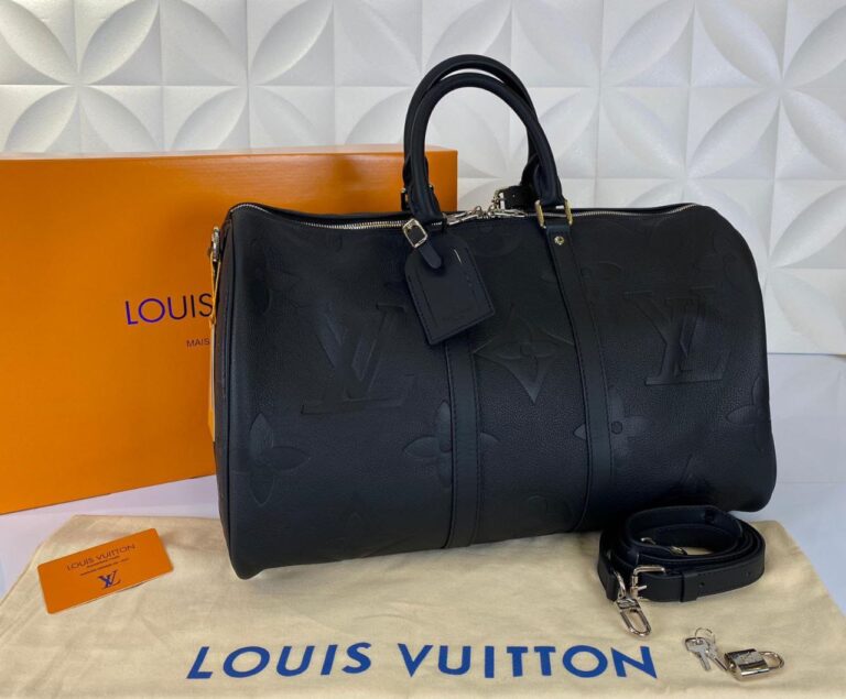 louis vuitton valiz siyah ithal keepall bandouliere 45 cm