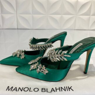 manolo blahnik ayakkabi yesil topuklu 12 cm