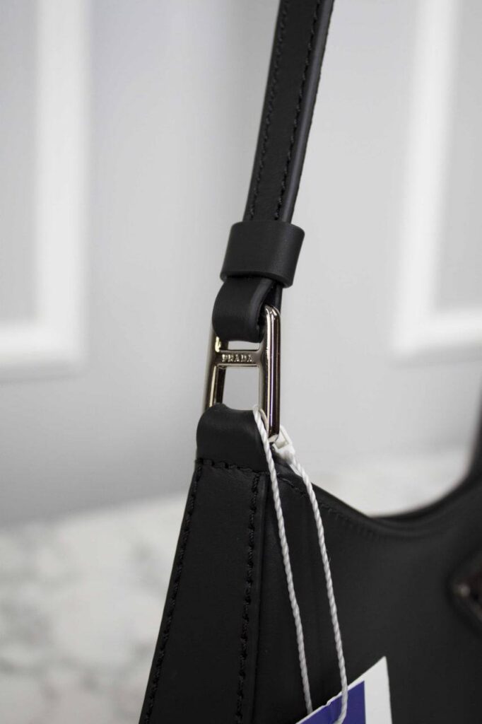 prada canta cleo brushed shoulder siyah 22x6x27 cm