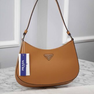 prada canta cleo brushed shoulder taba 22x6x27 cm