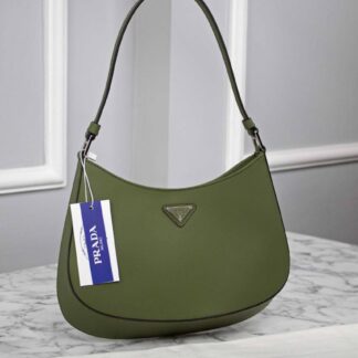 prada canta cleo brushed shoulder yesil 22x6x27 cm