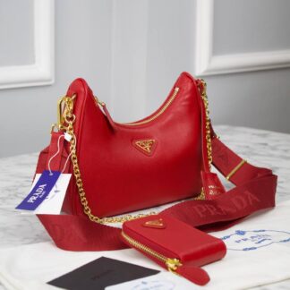 prada canta re edition 2005 saffiano kirmizi 22x18x6.5 cm ithal