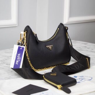 prada canta re edition 2005 saffiano siyah 22x18x6.5 cm ithal