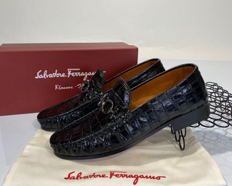 salvatore ferragamo ayakkabi erkek loafer crocco siyah
