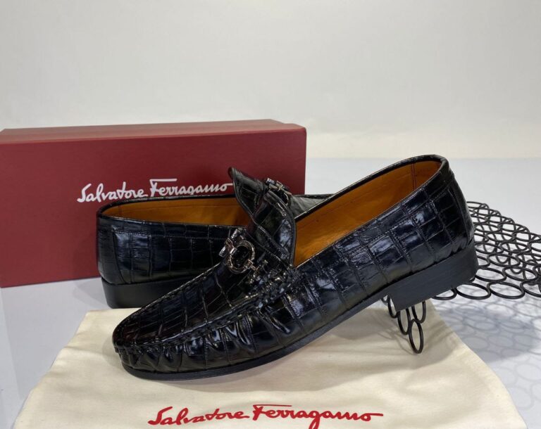 salvatore ferragamo ayakkabi erkek loafer crocco siyah